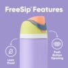 Owala FreeSip Insulated Stainless Steel Water Bottle with Straw for Sports and Travel, BPA-Free, 24-oz, Orange/Green (Camo Cool) - Image 3