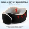 Travel Pillow, 360° Wrapped Travel Neck Pillow, 100% Pure Memory Foam Neck Pillow, Airplane Neck Pillows, Perfect Support, Soft and Breathable Pillows, Travel Accessories with Portable Bag - Image 2