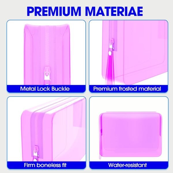 6 Pack Clear Cosmetic Bag Makeup Bags Toiletry Bag with Zipper and Handle, TSA Approved Clear Organizer Bags, PVC Cosmetic Pouch for Women and Men Fit Carry-on Travel Essentials - Image 5