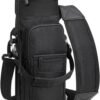 SITHON Water Bottle Carrier Bag with Adjustable Shoulder Strap, Sports Water Bottle Sling Case Holder Sleeve Pouch with 2 Pockets/Hand Strap for Hiking Travelling School Camping (Black)