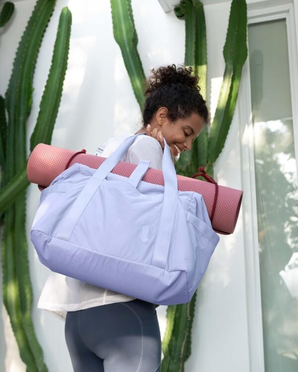 BAGSMART BAGSMART Gym Bag for Women, Carry on Weekender Overnight Bag, Travel Duffel Bags with Trolley Sleeve, Personal Item Travel Bag Tote Bag Workout Dance Bag, Purple-30L - Image 2