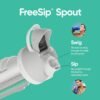 Owala FreeSip Clear Tritan Plastic Water Bottle with Straw, BPA-Free Sports Water Bottle, Great for Travel, 25 Oz, Shy Marshmallow - Image 2