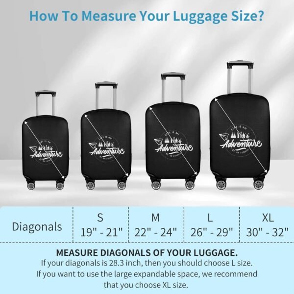 KENOBEE Travel Luggage Cover Suitcase Protector, Washable Dust Proof Anti-Scratch Elastic Thickened Spandex Protective Baggage Case With Concealed Zipper Fits 22-24 inch Luggage - Image 2