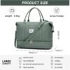 Travel Duffel Bag for Women, Overnight Weekender Bag with Wet Pocket & Trolley Sleeve, Carry On Tote Bag Sports Gym Bag Green - Image 2