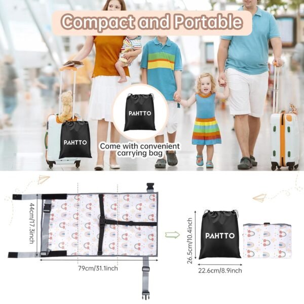 Toddler Airplane Bed, Airplane Seat Extender for Kids, Portable Toddler Bed, Baby Airplane Travel Essentials for Kids, 31.1x17.3in Foldable, Comfortable, Waterproof, Durable and Safe - Image 6
