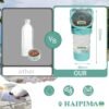 3 in 1 Pet Water Bottle, Outdoor Portable Dog Water Bottle with Food Container Garbage Bags Dispenser, for Cat Puppy Pets Stuff Essentials Accessories, for Walking Hiking Travel (White) - Image 5
