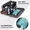 Toiletry Bag for Men,Large Mens Toiletry Travel Bag,Leather and Canvas Toiletries Bag for Men,Dopp Kit Men,Water-resistant Hygiene Bag Shaving Bag for Travel Toiletries Accessories(Gray) - Image 2