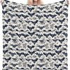 (Bat Pattern) Print Fall Throw Blanket Personalized Soft Flannel Blanket for Bed Couch Sofa, Blanket for Lightweight Fuzzy Cozy Blankets for Travel Office Home 60"X50" - Image 2