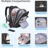 Rolling Backpack for Women, 17Inch Laptop Travel Backpack with Wheels, Under Seat Carry on Luggage Airplane, Overnight Business Trolley Backpack Bag (Elegant Black) (In Patent) - Image 3