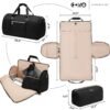 Coolife Garment Bag Carry On Convertible Travel Duffel Bag with Shoe Pouch Weekender Bag for Women Men 2 in 1 Hanging Suit Bag with Shoulder Strap Business Travel Bag (Pink, Standard) - Image 7