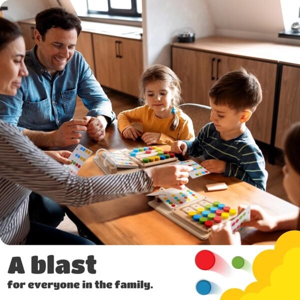 LiKee No-Lose-Parts Wooden Color Matching Slide Puzzle for 3+ Years Old, Montessori Learning Toys for Toddlers Fine Motor Skills, Board Games for Kids Boys Girls Birthday Party Plane Travel Road Trip - Image 6