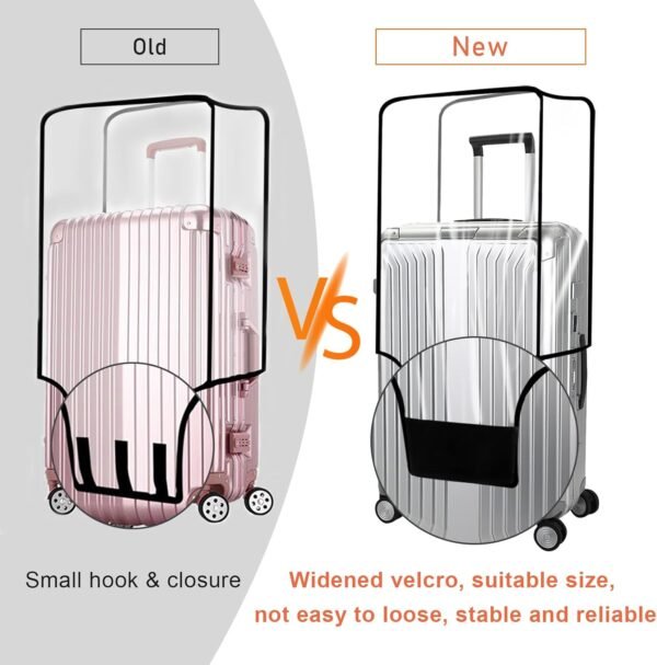 Clear Luggage Cover, 20 Inch Travel Suitcase Cover, Luggage Cover Protector Tsa Approved Fully Transparent Waterproof Dustproof Anti-Scratch(16.93" H x 13.78" L x 9.45" W) - Image 5