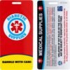 Medical Equipment Luggage Tag, Medical Equipment ID Identification Luggage Tag Medical Alert Bag Tag Travel Supplies (2.1" X 4.5", Diabetic - Red)