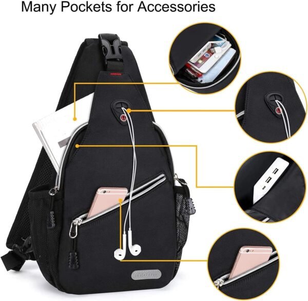 MOSISO Mini Sling Backpack,Small Hiking Daypack Travel Outdoor Casual Sports Bag - Image 2