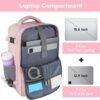Taygeer Travel Backpack for Women, Carry On Backpack with USB Charging Port & Shoe Pouch, TSA 15.6inch Laptop Backpack Flight Approved, Nurse Bag Casual Daypack for Weekender Business Hiking, Pink - Image 4