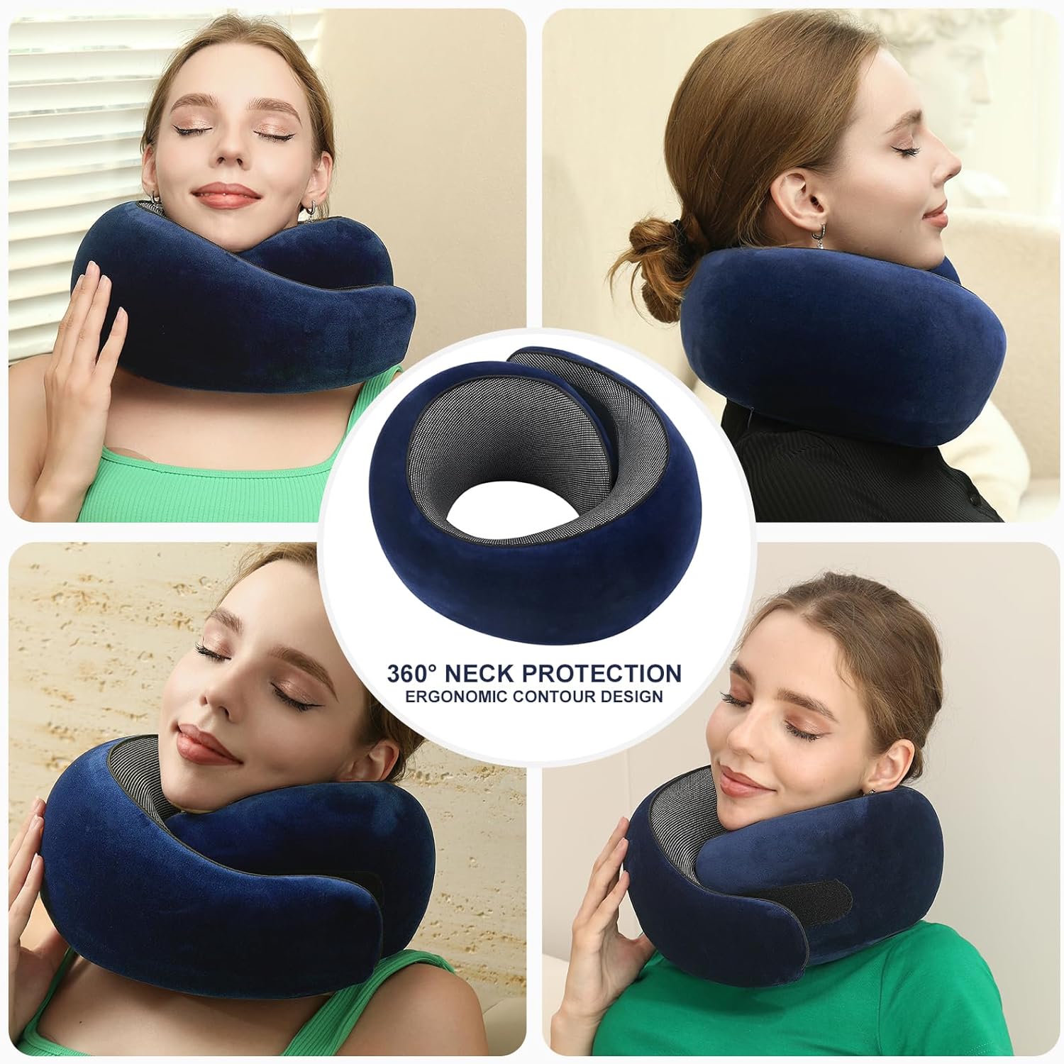 2024 New Memory Foam Travel Pillow for Airplanes,Neck Pillow for Traveling,Neck Plus Travel Pillow,Wander Neck Plus Travel Neck Pillow