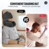 Travel Pillow, Neck Pillow for Travel with Hood for Airplane, Velvet Memory Foam Neck Pillow Adult Head & Neck Support, for Long Flights Plane, Office, Cars Sleeping & Rest (Grey) - Image 2