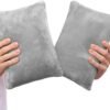 2 Pack Small Pillow, Memory Foam Mini Pillow 11 X 7 Inches for Travel, Sleeping, Nap and Neck, Knee, Lumbar Support, Tiny Pillow Cushion for Pet, Dogs (Grey)