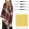 Women's Plaid Blanket Winter Scarf Warm Cozy Tartan Wrap Oversized Shawl Cape - Image 2