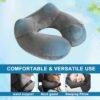 Portable self Inflating Travel Pillow with Adjustable Neck/Chin Support, for Washable Covers and Backpacks Used in Airplanes, Trains, Cars, and Offices (gray) - Image 6