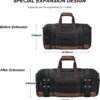 Litvyak Duffle Bag for Travel,Carry on Bag Travel Bags for Men Canvas Duffel Bag Overnight Weekend Gym Bag Carry On Luggage Bags Black - Image 4