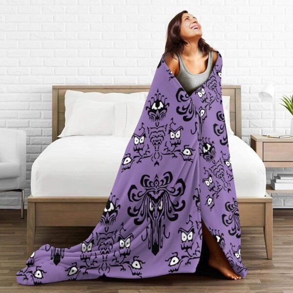 Halloween Haunted House Fleece Blanket Lightweight Ultra-Soft Throw Blanket for Sofa Couch Bed Camping Travel - Super Soft Cozy Microfiber Blanket 50"X40" - Image 4