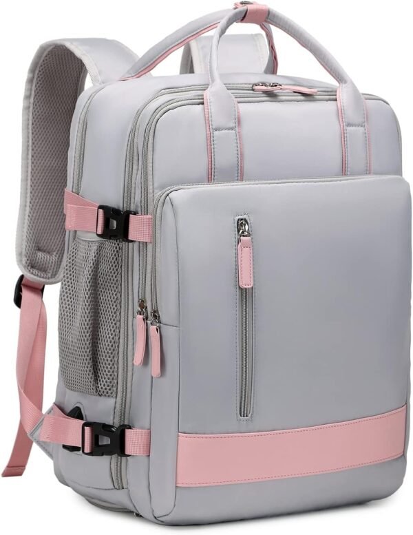 Large Travel Backpack for Women, 40L Carry On Backpack Airline Flight Approved with USB Charging Port Shoes Compartment, Personal Luggage Backpack Casual Daypack 15.6 Inch Laptop Backpack