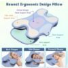Cervical Pillow for Neck and Shoulder Pain Relief, Ergonomic Neck Pillow for Sleeping, Contour Memory Foam Cervical Pillow, Neck Pillow for Side Back Stomach Sleepers with Ice Silk Fabric (Blue) - Image 2