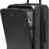 LEVEL8 Road Runner Pro Carry-On Luggage, 20” Lightweight PC Hardside Suitcase with Wheels, Spinner Trolley for Luggage with Front Compartment, Tsa Lock, Dark Grey