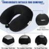 SAIREIDER Travel Pillow 100% Pure Memory Foam Travel Neck Pillow, Airplane Pillow for Traveling、Car、Home、Office，Washable Cover（Black） - Image 5
