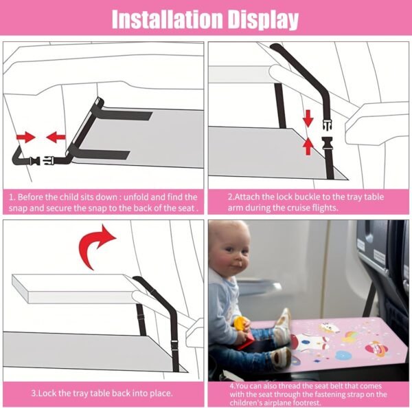 Eisignshop Toddler Airplane Bed, Kids Airplane Seat Extender Travel Bed, Toddler Airplane Travel Essentials, Portable Kids Travel Plane Bed, Airplane Kids Bed for Baby Flight Must Haves - Image 6
