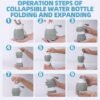 Collapsible Water Bottle, Upgrade Leakproof Foldable BPA Free Silicone Reusable Sports Bottle, Portable Refillable Bottles with Carabiner, Ideal for Travel Hiking Outdoor Camping Gym - Image 5