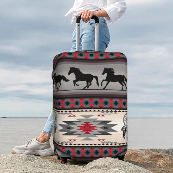 Travel Luggage Cover Horse Stripes Pattern Suitcase Covers for Luggage Fashion Suitcase Protector Fits 18-32" Luggage, Black, M, Luggage Set - Image 9
