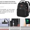 VANKEAN Laptop Backpack for Women Men 15.6-16.2 Inch Stylish Computer Work Backpack, Waterproof College Casual Daypack Business Travel Backpacks with USB Port & RFID Blocking, Black - Image 3