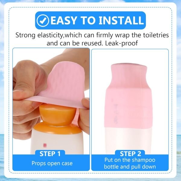 Lusofie 6Pcs Silicone Travel Sleeves For Toiletries Reusable Bottle Covers For Travel Leak Proof Travel Bottles Toiletry Sleeves For Leak Proofing Travel Essentials For Women Travel Accessories - Image 4