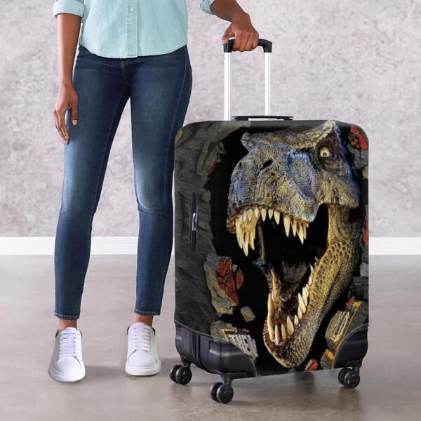 Mumeson 3D Dinosaur T-Rex Travel Suitcase Cover Protector Elastic Cover Anti-scratch Suitcase Cover Case Fit Baggage Size 22 23 24 25 Inch - Image 4