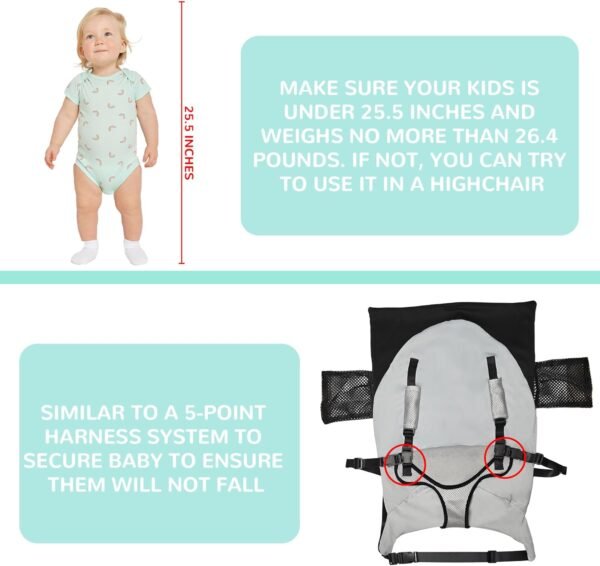 Toddler Airplane Seat Extender, Multipurpose Toddler Flight Sling Travel Bed, Comfort Baby Plane Foot Rest for Flying, Toddler Airplane Traveling Essentials - Fit Economy Seat - Image 4