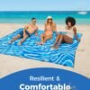 Beach Blanket Oversized Extra Large 110" * 118"/ 9 * 10 Ft,Beach Mat Waterproof Sandproof,Soft and Durable, Picnic Mat for Travel Camping, Beach Vacation,4 Stakes & 1 Travel Bag - Image 5