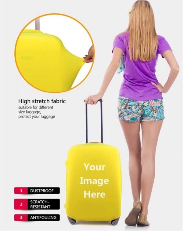 JEOCODY Travel Luggage Cover Cherry Blossom Washable Spandex Travevl Luggage Protector Baggage Suitcase Cover Apply to 18-32 Inch Travel Suitcase - Image 3