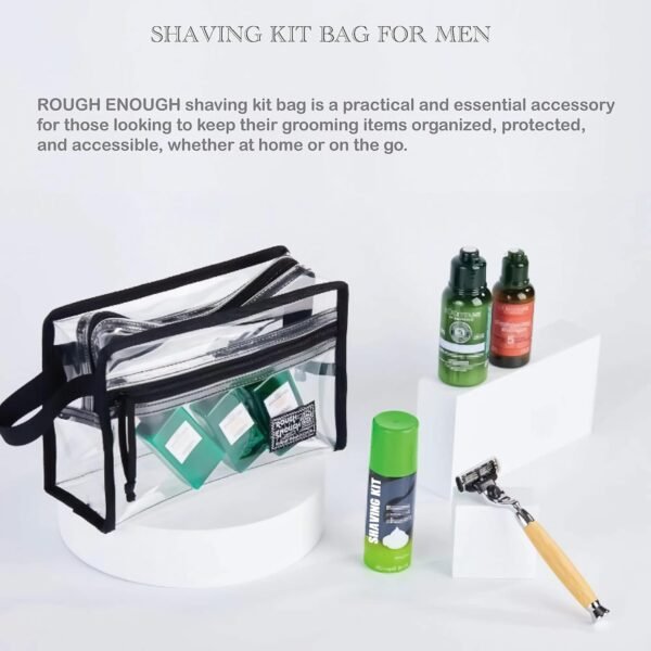 Rough Enough Clear Toiletry Bag for Storage of Toiletries Makeup Cosmetic Shaving Kit Men and Women Travel Essentials - Image 6