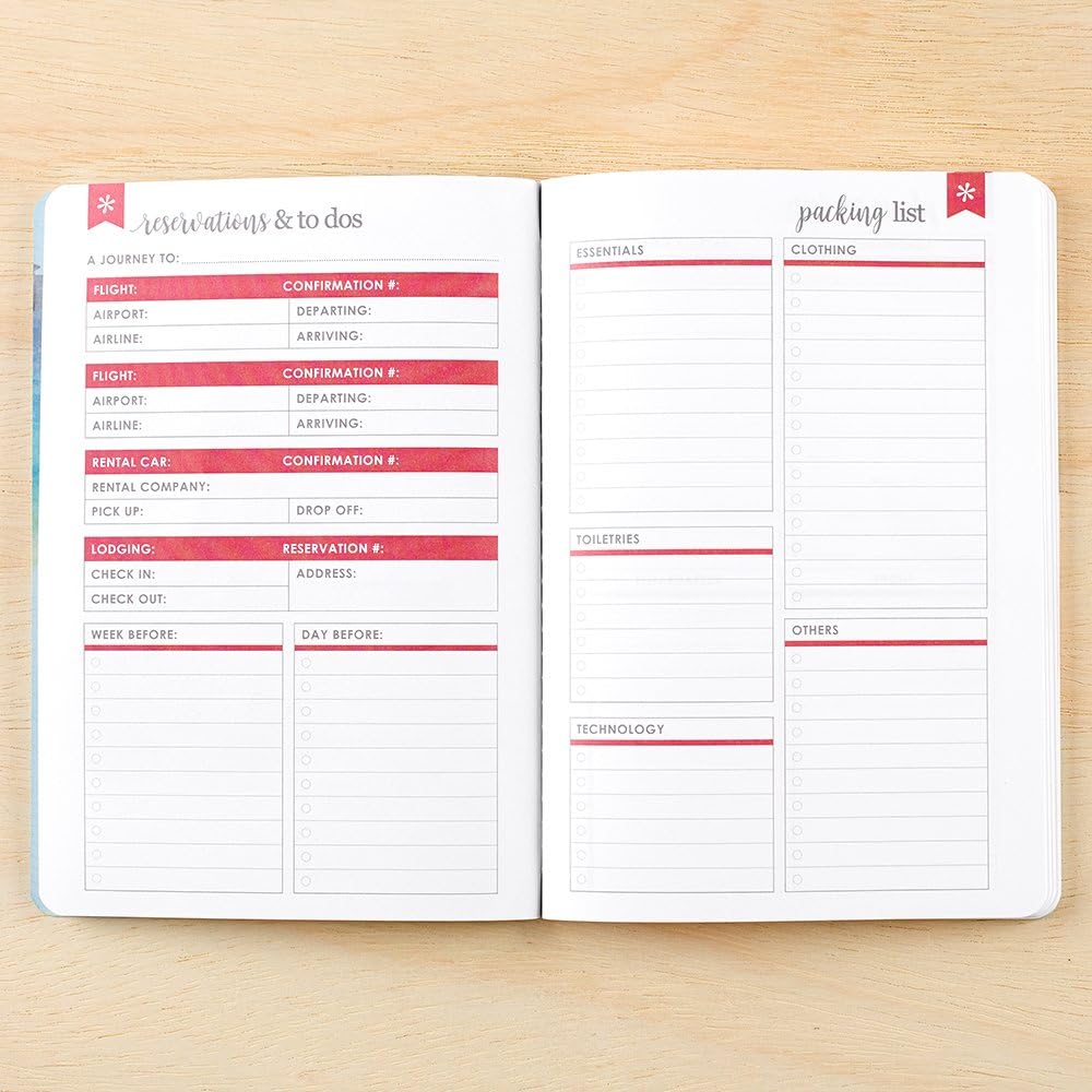 Erin Condren Designer Petite Planner - Travel Petite Planner, Includes Flight Schedule Details, Packing List by Category, Journaling for Experiences, and Spending, 5.7"x8.25" - Image 3