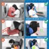 Travel Pillow, Upgrade Airplane Pillow for Long Flight, 360° Support Headrest, Comfortable Travel Neck Pillow Eye Masks for Sleep, Compact Airplane Travel Essentials, Stop Bobblehead, Black - Image 2
