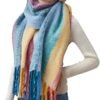 MissShorthair Oversized Chunky Scarf for Women Winter Warm Colorful Blanket Big Scarfs Plaid Thick Scarves Soft Fluffy Shawl