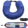 Travel Pillow You Stuff with Clothes, Stuffable Travel Pillow Transforms Into Extra Luggage Without Excess Fees, Stuffable Neck Pillow Fits 3+ Days of Travel Essentials Blue