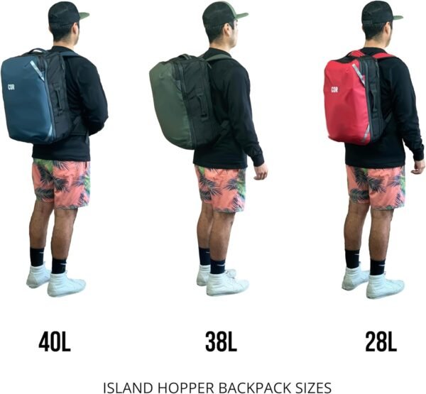 COR Surf Carry On Travel Backpack | NOW with Premium YKK Zippers | Flight Approved Carry On Laptop Backpack with Secret Passport Pockets | The Island Hopper (28L, Army Green) - Image 8