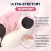 JSELF Travel Pillow with Hood, Neck Pillow for Airplane, Hooded Neck Pillow for Travel, Long Flight, Car, Plane, Office, Sleeping, 100% Pure Memory Foam Head Chin Support Airplane Pillow - Pink - Image 4