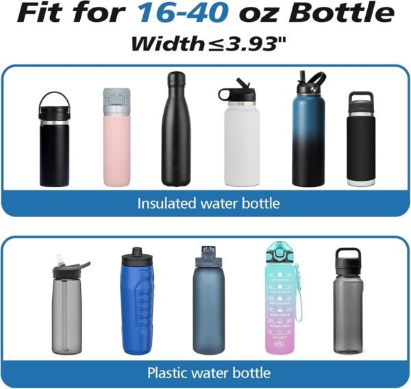 32 40 oz Water Bottle Carrier with Strap, Neoprene Water Bottle Sleeve Bag with 2 Pockets Insulated Flask Sling Holder for Walking Hiking Gym - Image 5
