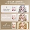 10X Magnification Rechargeable Makeup Mirror for Travel, Makeup Mirror with 80 LED Lights, 3 Color Lighting, Dimmable Touch Screen,Portable Vanity Mirror, Travel Essentials - Image 3