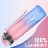 GOPPUS Kids Water Bottle with Straw Lid 17 oz Leak-proof BPA Free Motivational Time Marker Tritan Plastic Water Bottles for Girls Boys School Sports 2 Lids Pink Blue - Image 5