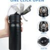 BJPKPK 18oz Insulated Water Bottle With Straw Stainless Steel Double Wall Water Bottles BPA-Free Leak Proof Thermos With Lockable Flip Lid And Soft Silicone Spout,Black Leopard - Image 3